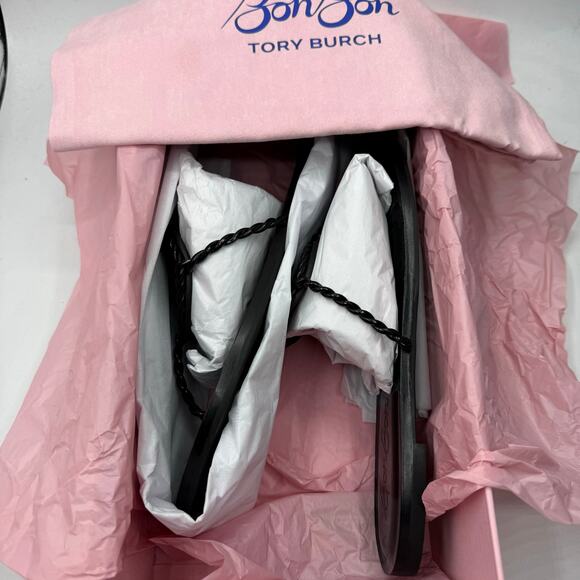 NEW NWT Tory Burch x BonBon Miller Twist Sandals Black Size 10 - Picture 6 of 7